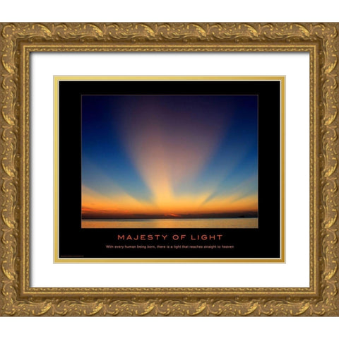 Majesty of Light Gold Ornate Wood Framed Art Print with Double Matting by Anonymous