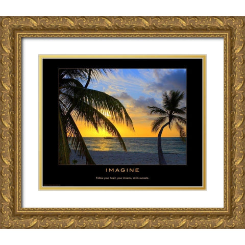 Imagine Gold Ornate Wood Framed Art Print with Double Matting by Anonymous