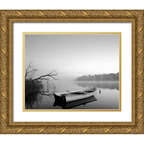 Quayside Gold Ornate Wood Framed Art Print with Double Matting by Anonymous