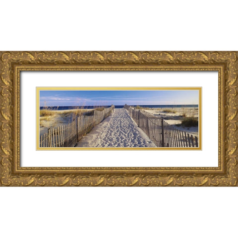 Sand Trail Gold Ornate Wood Framed Art Print with Double Matting by Anonymous