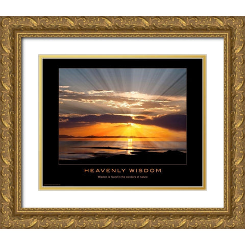 Heavenly Wisdom Gold Ornate Wood Framed Art Print with Double Matting by Anonymous