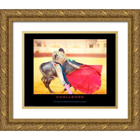 Challenge Gold Ornate Wood Framed Art Print with Double Matting by Anonymous