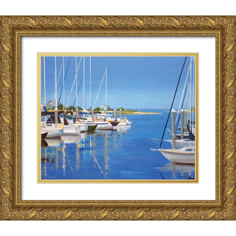 Marina Mill Creek Gold Ornate Wood Framed Art Print with Double Matting by Saxe, Carol