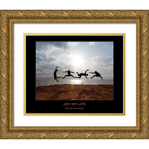 Joy of Life Gold Ornate Wood Framed Art Print with Double Matting by Anonymous