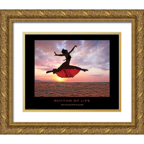 Rhythm of Life Gold Ornate Wood Framed Art Print with Double Matting by Anonymous