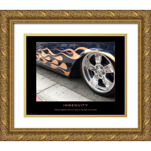 Ingenuity Gold Ornate Wood Framed Art Print with Double Matting by Anonymous
