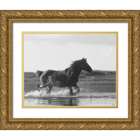 Run Like the Wind Gold Ornate Wood Framed Art Print with Double Matting by Turek, Eve