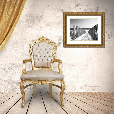 Coastal Path Gold Ornate Wood Framed Art Print with Double Matting by Anonymous