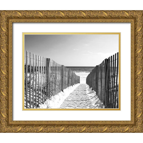 Coastal Path Gold Ornate Wood Framed Art Print with Double Matting by Anonymous