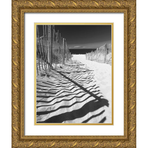 Shadowed Pathway Gold Ornate Wood Framed Art Print with Double Matting by Anonymous