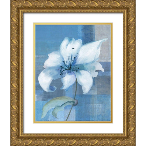 Lily Abstract Gold Ornate Wood Framed Art Print with Double Matting by Anonymous