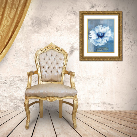 Spring Flower Abstract Gold Ornate Wood Framed Art Print with Double Matting by Anonymous