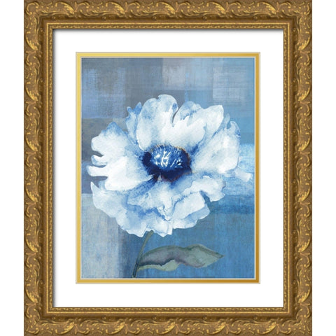 Spring Flower Abstract Gold Ornate Wood Framed Art Print with Double Matting by Anonymous