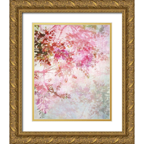 Floral Border Gold Ornate Wood Framed Art Print with Double Matting by Anonymous