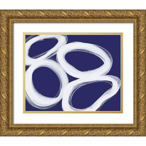 Circular Connections Gold Ornate Wood Framed Art Print with Double Matting by Inuit