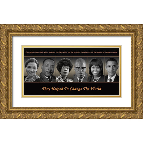 They Helped To Change The World Gold Ornate Wood Framed Art Print with Double Matting by Anonymous