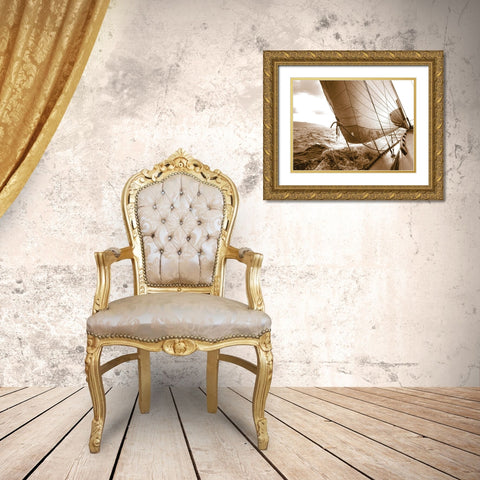 Sailing Towards the Sun Gold Ornate Wood Framed Art Print with Double Matting by Anonymous