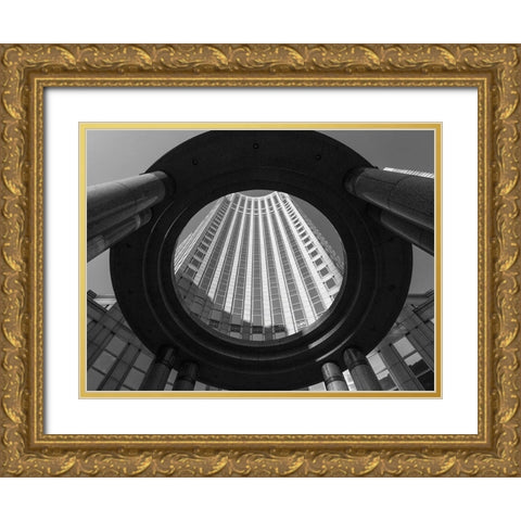 Circular Perspective Gold Ornate Wood Framed Art Print with Double Matting by Graciet, Stephane