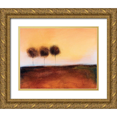 Three Trees Gold Ornate Wood Framed Art Print with Double Matting by Giordano, V.