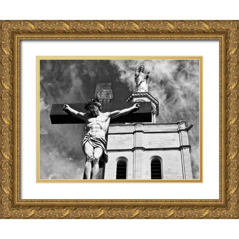 Cathedrale Notre-Dame des Doms dAvignon, France Gold Ornate Wood Framed Art Print with Double Matting by Pearlman, Steve