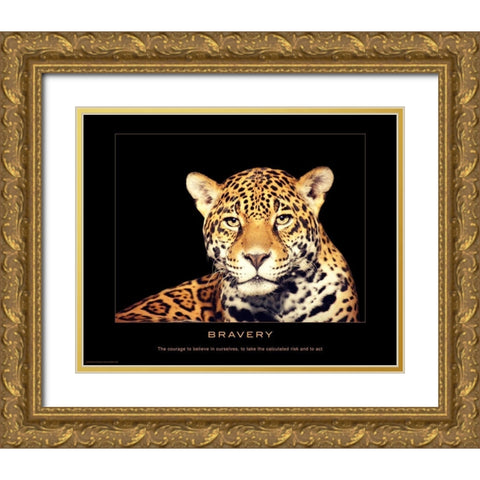 Bravery Gold Ornate Wood Framed Art Print with Double Matting by Anonymous