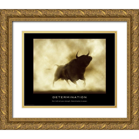 Determination Gold Ornate Wood Framed Art Print with Double Matting by Anonymous