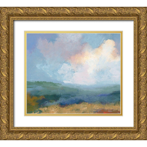 Summertime Gold Ornate Wood Framed Art Print with Double Matting by Unknown