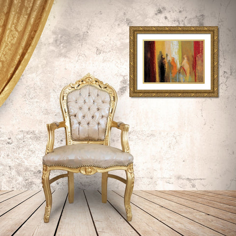 Stalagtites Gold Ornate Wood Framed Art Print with Double Matting by Unknown