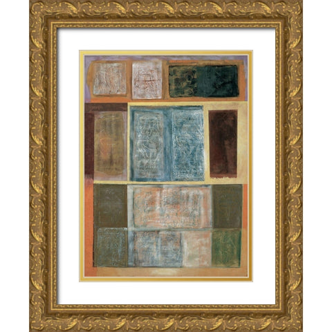 Mosaique Gold Ornate Wood Framed Art Print with Double Matting by Unknown