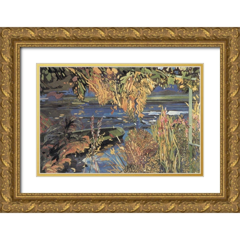 Magic Pond II Gold Ornate Wood Framed Art Print with Double Matting by Unknown