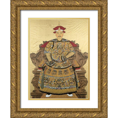 Emperor Old Gold Ornate Wood Framed Art Print with Double Matting by Unknown