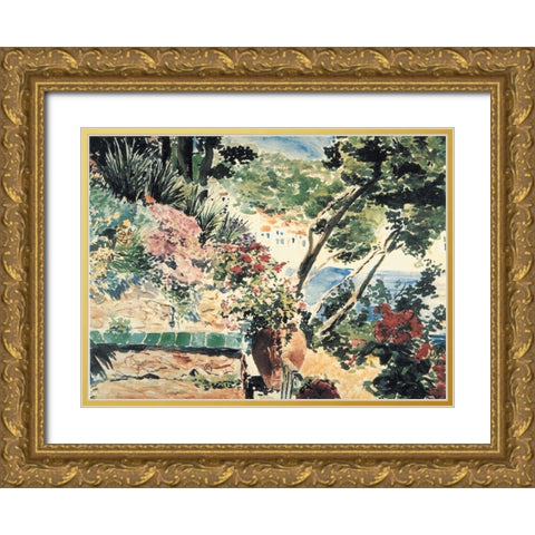 On the Coast Gold Ornate Wood Framed Art Print with Double Matting by Unknown