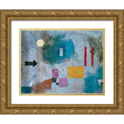 Full Moon Gold Ornate Wood Framed Art Print with Double Matting by Unknown