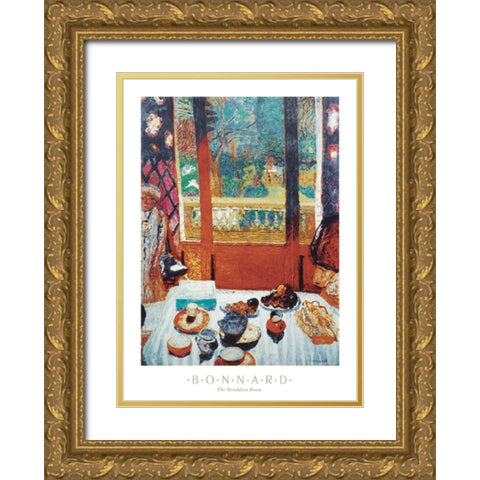 Breakfast Room Gold Ornate Wood Framed Art Print with Double Matting by Unknown