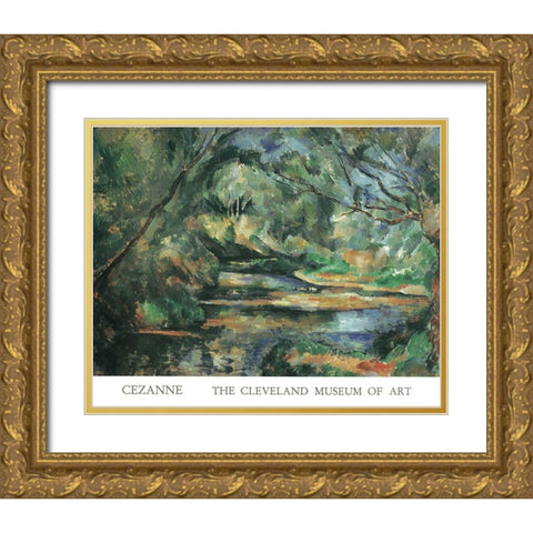 Woodlands Gold Ornate Wood Framed Art Print with Double Matting by Unknown