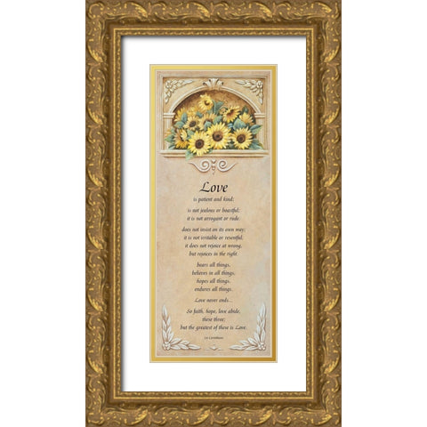 Love is Patient Gold Ornate Wood Framed Art Print with Double Matting by Unknown