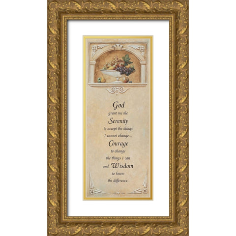 Serenity Prayer Gold Ornate Wood Framed Art Print with Double Matting by Unknown