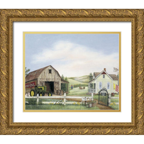 Fresh Corn Gold Ornate Wood Framed Art Print with Double Matting by Unknown