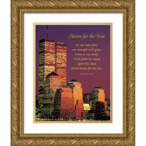 Haven for the Free Gold Ornate Wood Framed Art Print with Double Matting by Unknown