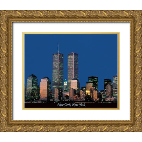 New York Gold Ornate Wood Framed Art Print with Double Matting by Unknown