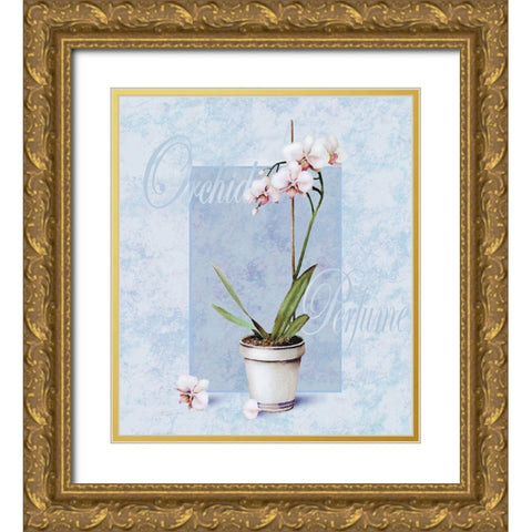 Orchid Gold Ornate Wood Framed Art Print with Double Matting by Unknown