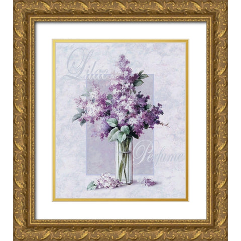 Lilac Gold Ornate Wood Framed Art Print with Double Matting by Unknown