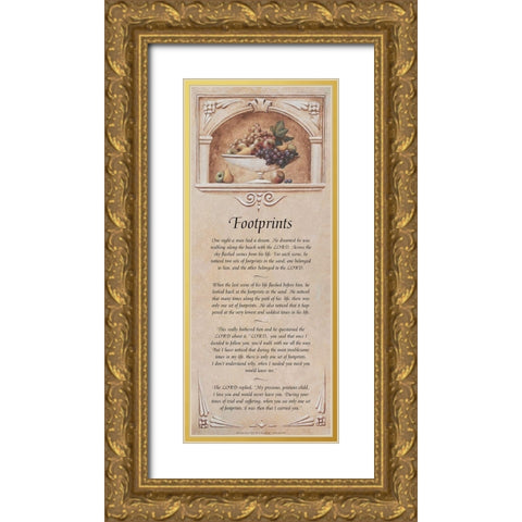 Footprints Gold Ornate Wood Framed Art Print with Double Matting by Unknown