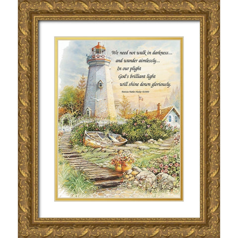 Walk in Darkness Gold Ornate Wood Framed Art Print with Double Matting by Unknown