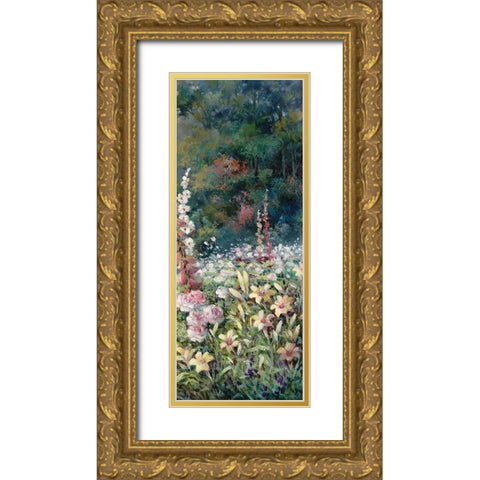 Gazebo on Lake III Gold Ornate Wood Framed Art Print with Double Matting by Unknown