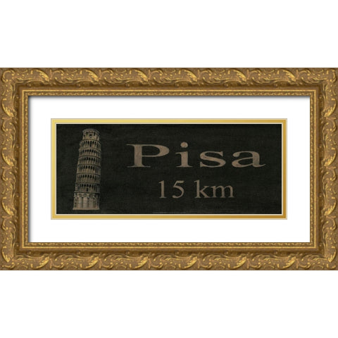 Pisa Gold Ornate Wood Framed Art Print with Double Matting by Unknown
