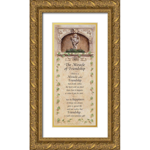 Miracle of Friendship Gold Ornate Wood Framed Art Print with Double Matting by Unknown