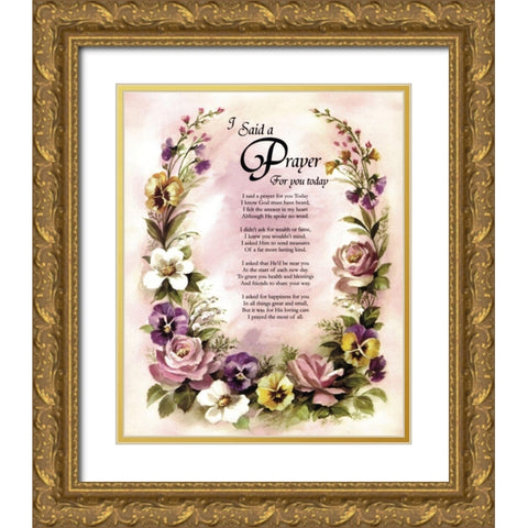 I Said a Prayer Gold Ornate Wood Framed Art Print with Double Matting by Unknown