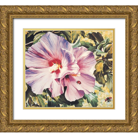 Orchid Gold Ornate Wood Framed Art Print with Double Matting by Unknown