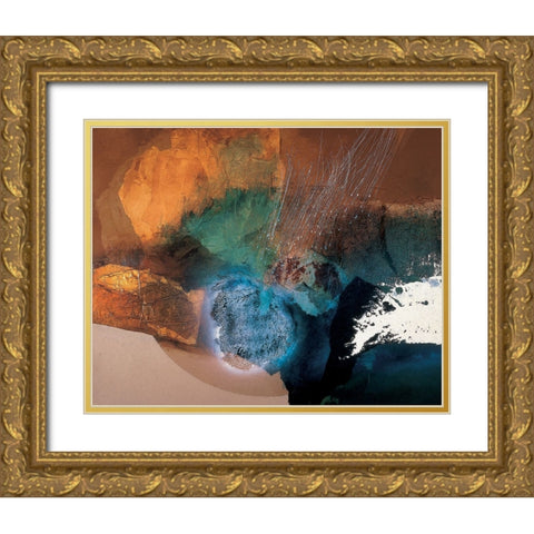 Cosmos Abstract I Gold Ornate Wood Framed Art Print with Double Matting by Unknown